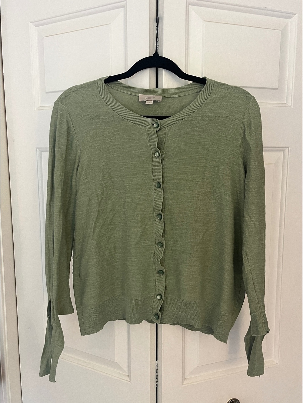 LOFT Outlet Women's Sage Green Button-Up Cardigan Sweater, Size Small